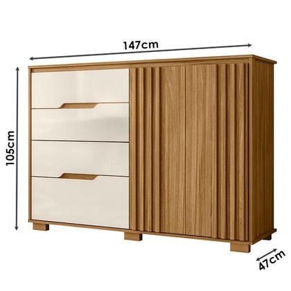 Imagem de Cômoda Sapateira Texas Freijó Off White - Moval