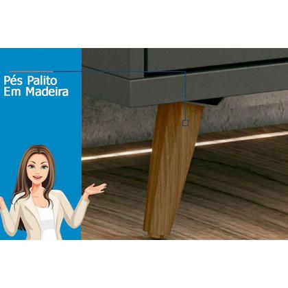 Imagem de Cômoda Solteiro New Conect c/ 4 Gavetas GrafitteJatoba - Santos Andirá