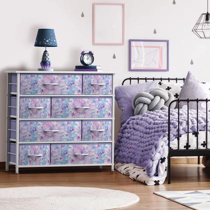 Imagem de Cômoda Sorbus com 8 Gavetas para Quarto Infantil - Cor Roxa