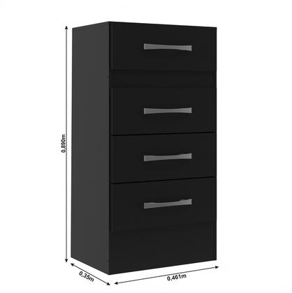 Imagem de Comoda Suprema 4 Gavetas Preto