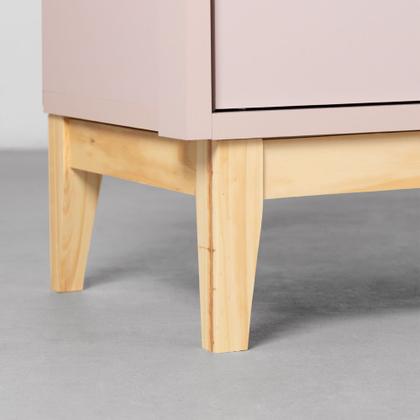 Imagem de Cômoda Theo 1 Porta com Pés Square Natural - Rosa