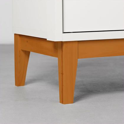 Imagem de Cômoda Theo 6 Gavetas com Pés Square Mel  Branco Fosco