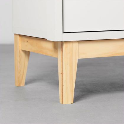 Imagem de Cômoda Theo 6 Gavetas com Pés Square Natural  Branco Fosco