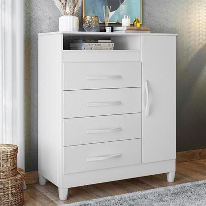 Imagem de Cômoda Turquesa 1 Porta e 4 Gavetas - Móveis Albatroz