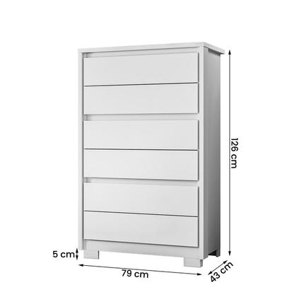 Imagem de Cômoda Unno 79cm 6 Gavetas com Pés Plástico