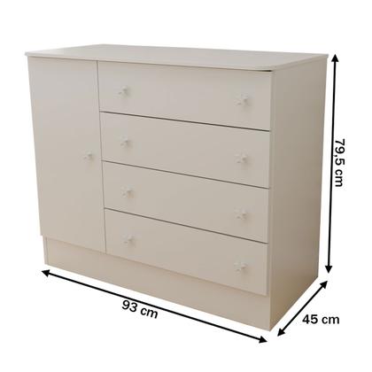 Imagem de Cômoda Utopia 1 Porta 4 Gavetas Branco - Panorama Móveis