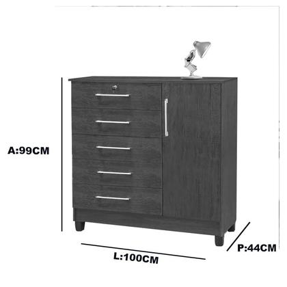 Imagem de Comoda Vitória II 1 Porta 5 Gavetas - Rud Rack