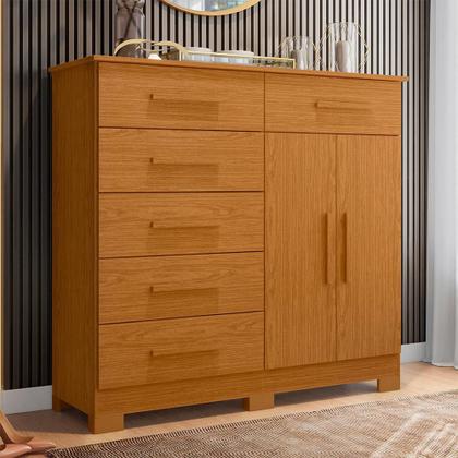 Imagem de Cômoda Xangai 2 Portas e 6 Gavetas - Móveis Albatroz