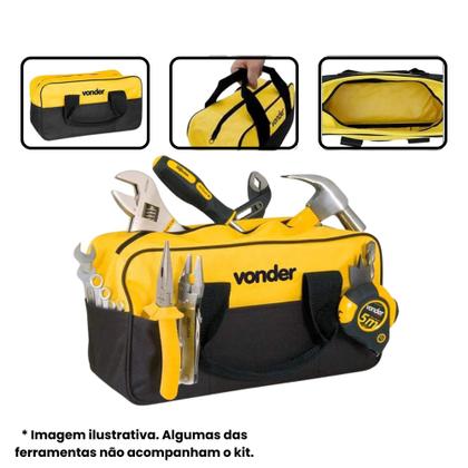 Imagem de COMP Bolsa p/ Ferramentas de Lona + Jogo de Chaves Combinadas 12 Peças 6 mm a 32 mm Vonder