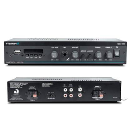 Imagem de COMP Kit Amplificador Receiver SLIM 1600 MC G5 60W + 4 Arandelas Leson Quadrada Preta