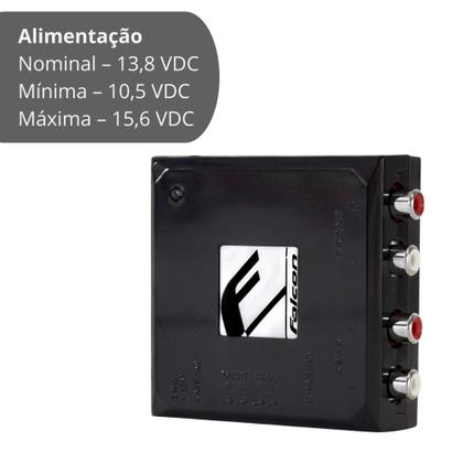 Imagem de COMP Kit Conversor RCA Falcon FC4X + Caixa Slim Amplificada 8” 450W RMS XS400.3SL