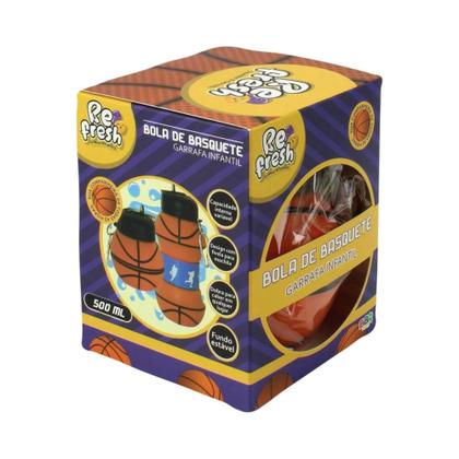 Imagem de COMP Kit Mochila Infantil 3D Bola Knicks + Garrafa Dobrável 550ml Futebol e Magia