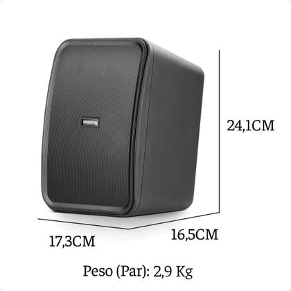 Imagem de COMP Kit Som Ambiente Bluetooth Conexão Tv + 10 Caixas Frahm CS5 80 Watts Parede Preta