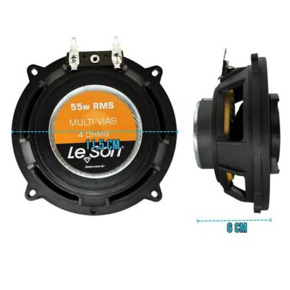 Imagem de COMP Kit Som Automotivo com Rádio H-Tech HT-1023 + 2 Pares de Alto-Falantes Leson JB5 Flex 5" 110W