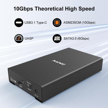 Imagem de Compartimento de disco rígido MAIWO para HDD SSD SATA de 2,5 e 3,5 polegadas