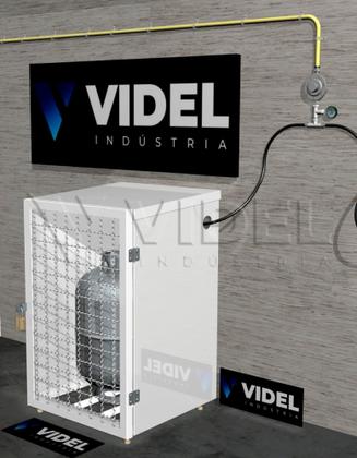 Imagem de Compartimento para Segurança de Gás P/ 1 Botijão Porta de Tela - Branco