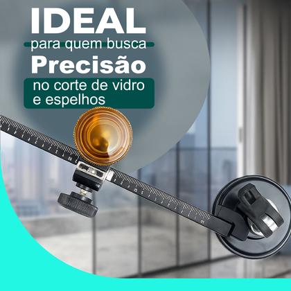Imagem de Compasso Cortador De Vidro Circular Redondo 800mm Profissional Compacto Top