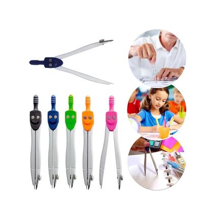 Imagem de Compasso Escolar Metal Unidade Leo e Leo Sortido 3 Cores