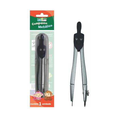 Imagem de Compasso Escolar Metal Unidade Leo e Leo Sortido 3 Cores
