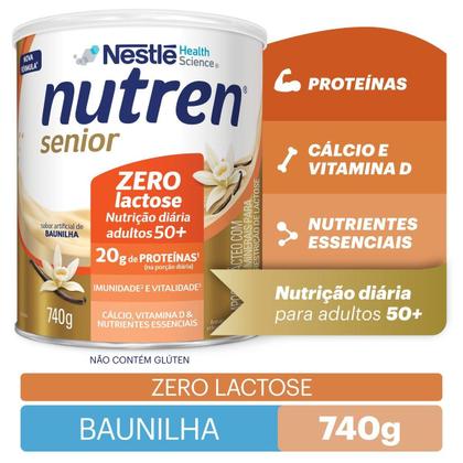 Imagem de Complemento Alimentar Nutren Senior Zero Lactose Baunilha 740g