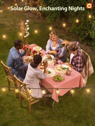Imagem de Complemento Solar String Lights 100FT G50 à prova d'água com porta USB