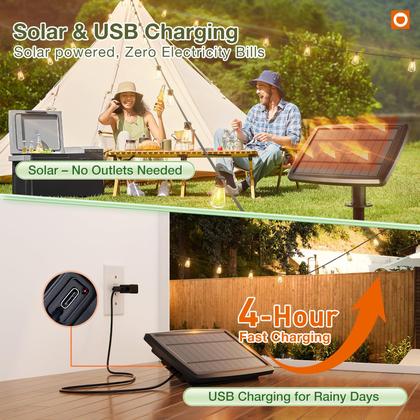 Imagem de Complemento Solar String Lights 31m Waterproof 32 LED Remote USB