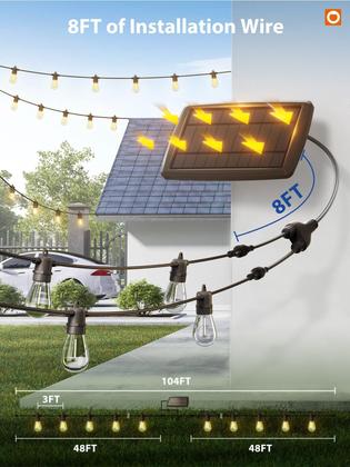 Imagem de Complemento Solar String Lights de 104 pés (30 M) à prova d'água com porta USB