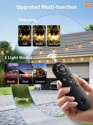 Imagem de Complemento Solar String Lights de 104 pés (30 M) à prova d'água com porta USB