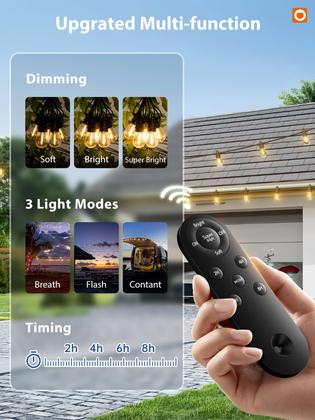 Imagem de Complemento Solar String Lights de 104 pés (30 M) à prova d'água com porta USB