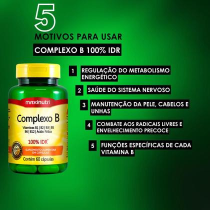 Imagem de Complexo B 100% IDR com 60 Cápsulas Maxinutri