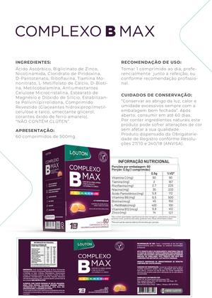 Imagem de Complexo B Max com Vitamina C Zinco 60 cápsulas Lauton