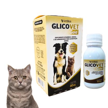 Imagem de Complexo Suplemento Vitáminico E Mineral Glicovet Gold 60ml Para Cães E Gatos
