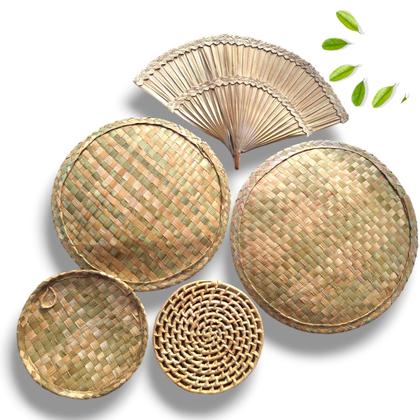 Imagem de Composição De Parede Palha Decoração Rústica Cestaria.