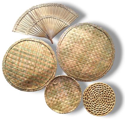 Imagem de Composição De Parede Palha Decoração Rústica Cestaria.