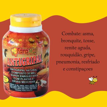 Imagem de Composto Antigripal Faramel Mel Enriquecido Com Plantas e Ervas Medicinais 450gr - Kit Promocional 12 Unidades