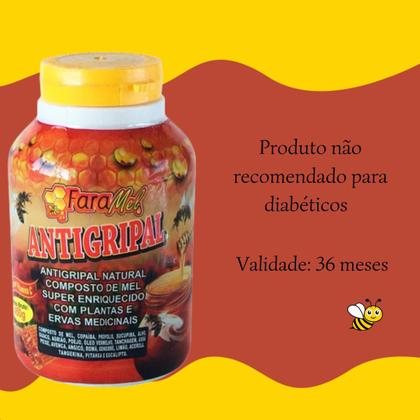 Imagem de Composto Antigripal Faramel Mel Enriquecido Com Plantas e Ervas Medicinais 450gr - Kit Promocional 12 Unidades