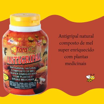 Imagem de Composto Antigripal Faramel Mel Enriquecido Com Plantas e Ervas Medicinais 450gr - Kit Promocional 12 Unidades