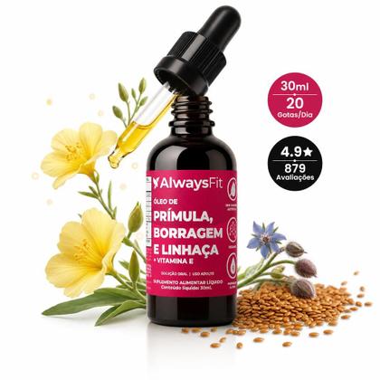 Imagem de Composto Meno AlwaysFit  Óleo de Prímula Óleo de Borragem Óleo de Linhaça Vitamina E  30ml