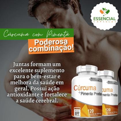 Imagem de Compre 2 Leve 3 Cúrcuma Com Pimenta Preta De 500Mg