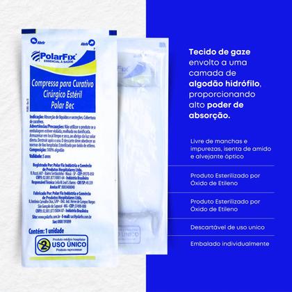 Imagem de Compressa Curativo Algodonado Estéril 10x50cm 10 Unid