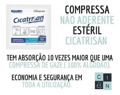 Imagem de Compressa Gaze Esteril Não Aderente Cicatrisan  10 Pcts C/10