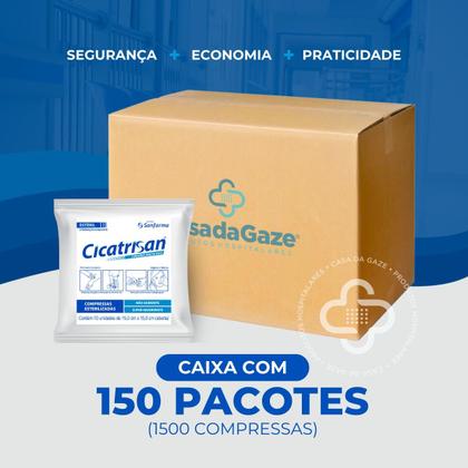 Imagem de Compressa Não Aderente Estéril Cicatrisan 150 Env (1500 Un)