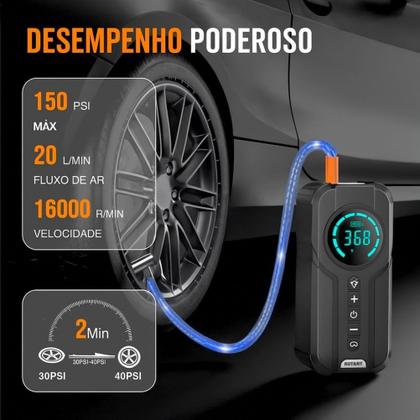Imagem de Compressor 150PSI Portátil com Calibrador e Partida