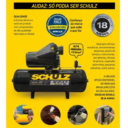 Imagem de Compressor 20 Pés 5 HP 150 Litros Trifásico MCSV20AP SCHULZ