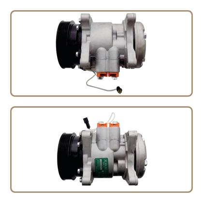 Imagem de Compressor ar condicionado automotivo universal 12V modelo 6P148/5H14 com polia 6pk de  124mm.