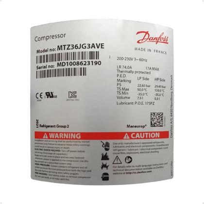 Imagem de Compressor Danfoss 3,25HP a 3,5 Trifásico 220V MTZ36-3VI