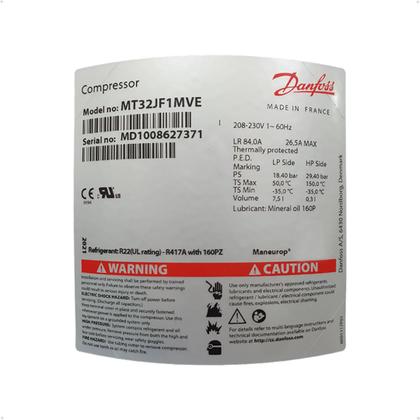 Imagem de Compressor Danfoss 3HP a 3,25HP Monofásico 220V R22 MT32-1VI