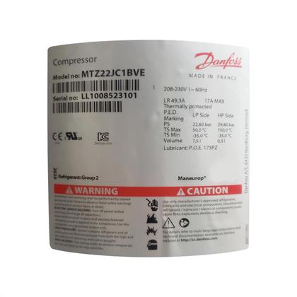 Imagem de Compressor Danfoss Maneurop Mt22 2,2hp 220v Trifásico R-22