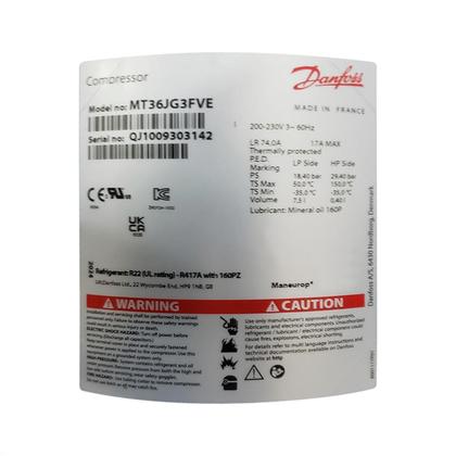 Imagem de Compressor Danfoss Maneurop Mt36 3hp 220v Trifásico R22