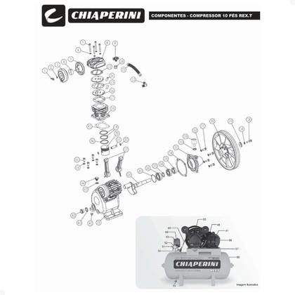 Imagem de Compressor De Ar 10 Pés 70 L 2cv Rex.t  Chiaperini 110/220v